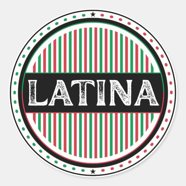 Latina City Pride Emblem – Italian Identity Classic Round Sticker (Front)