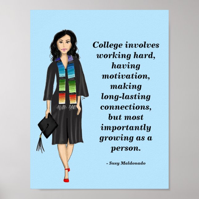 Latina - College Involves Motivational Poster (Front)