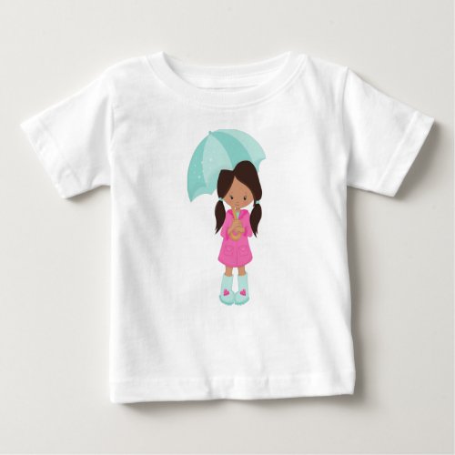 Latina Girl Girl In Raincoat Girl With Umbrella Baby T_Shirt