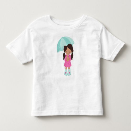 Latina Girl Girl In Raincoat Girl With Umbrella Toddler T_shirt