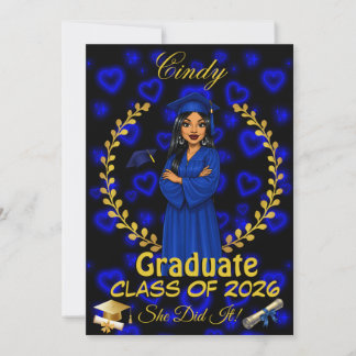 Latina Graduation Invite Class of Blue Gold Evite