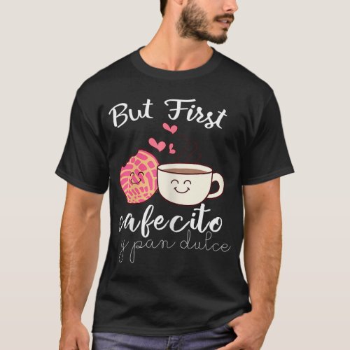 Latina Mom Cute Spanish Coffee and Conchas Pun Mam T_Shirt