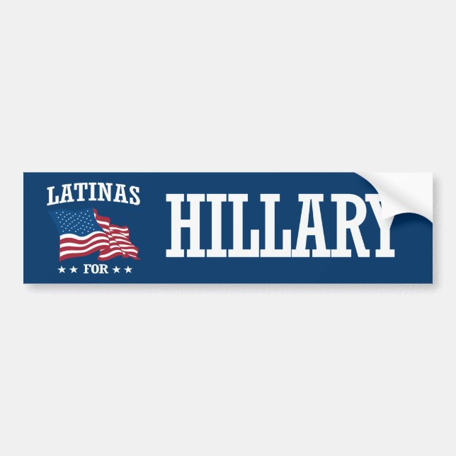 LATINAS FOR HILLARY BUMPER STICKER (Front)