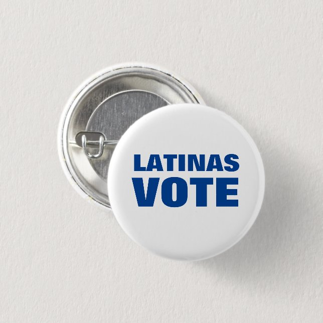 Latinas Vote blue and white voto latino modern Button (Front & Back)