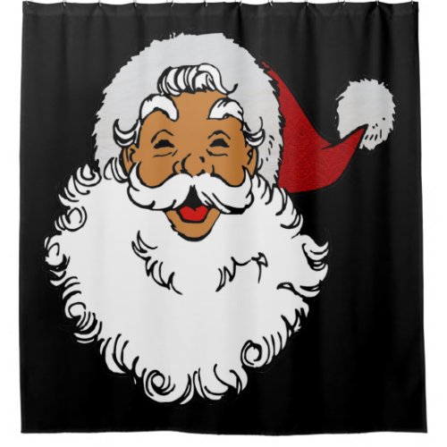 latino biracial santa claus christmas shower curtain