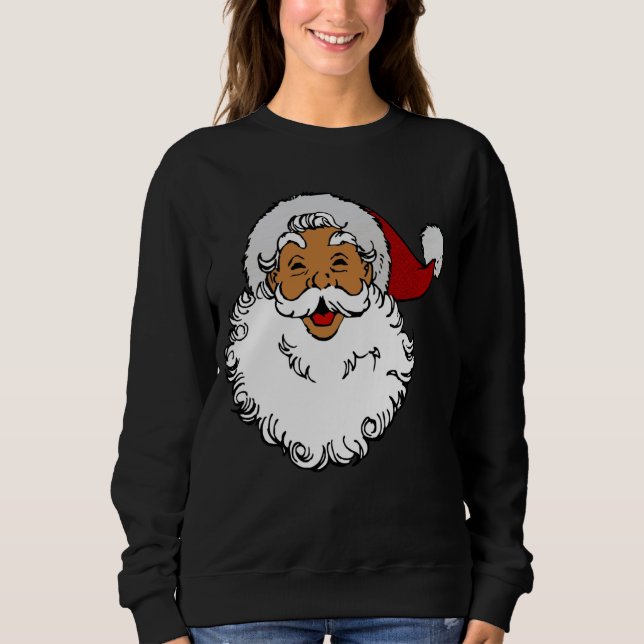 latino biracial santa claus christmas sweatshirt (Front)