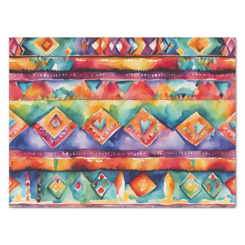 Latino Bright Watercolor Blanket pattern decoupage Tissue Paper