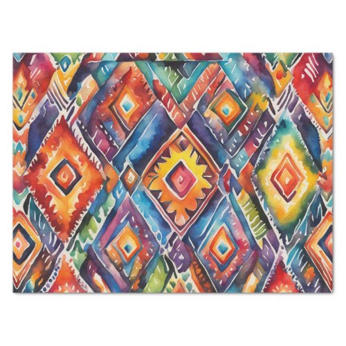 Latino Bright Watercolor Blanket pattern decoupage Tissue Paper