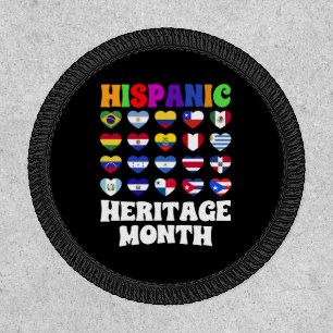 Latino Countries Flags Heart, Happy Celebration Patch