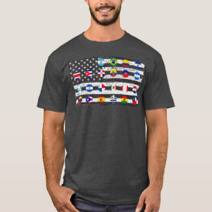 Latino Countries Hispanic Heritage Month Flags Dis T-Shirt