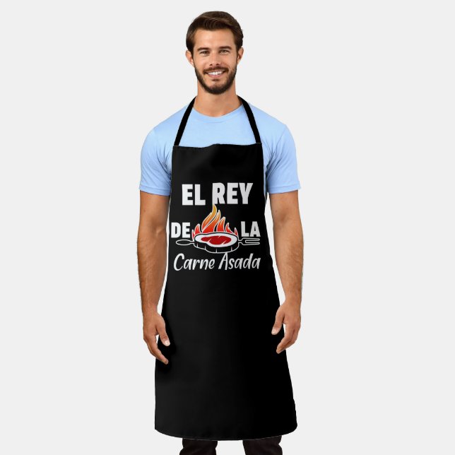 Latino Dad El Rey de la Carne Asada  Apron (Worn)