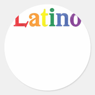 Latino Gay LGBT Distressed Rainbow Design Classic Round Sticker