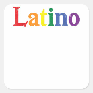 Latino Gay LGBT Distressed Rainbow Design Square Sticker