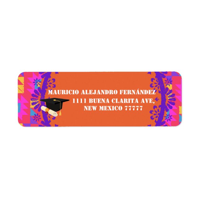 Latino Papel Picado  Spanish | Class of  Year  Label (Front)