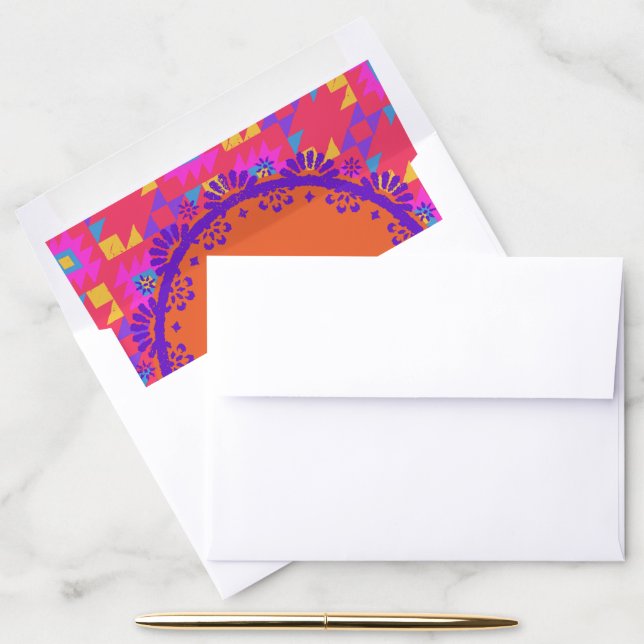 Latino Papel Picado Spanish | Custom Class of Year Envelope Liner (Desk)