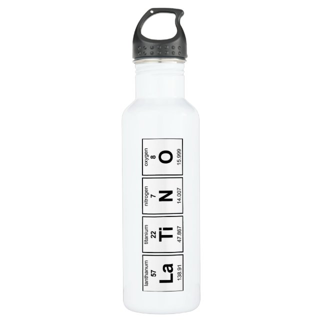 LaTiNO Periodic Table Stainless Steel Water Bottle (Front)