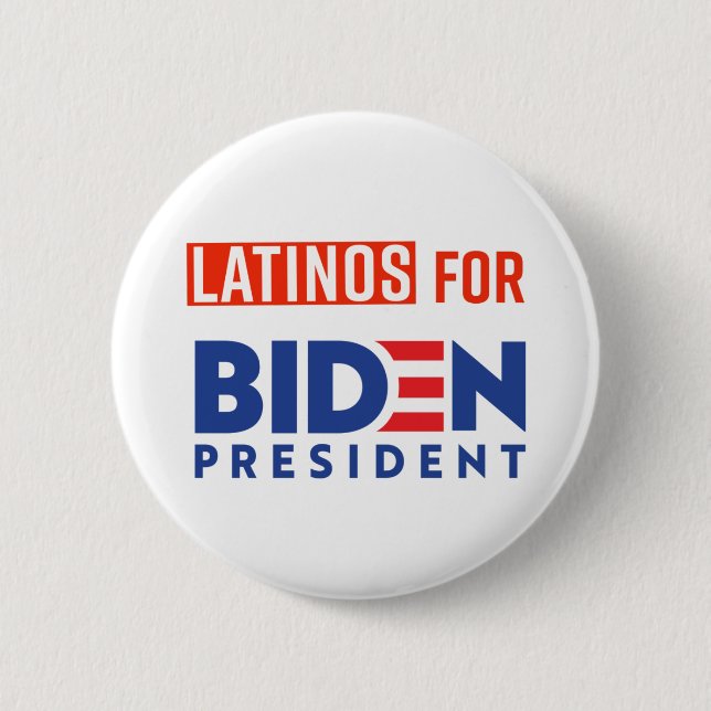 Latinos For Joe Biden Round Button (Front)