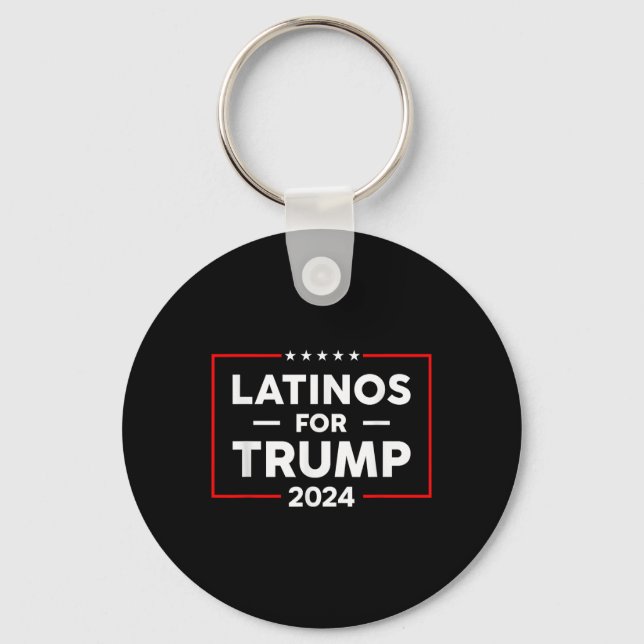 Latinos For Trump 2024  Keychain (Front)