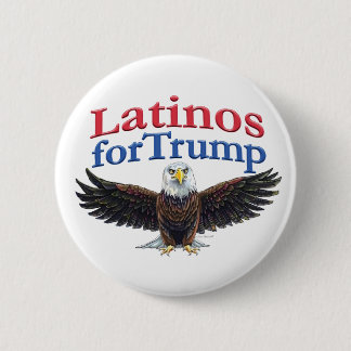 Latinos for Trump Red, White & Blue Eagle Button