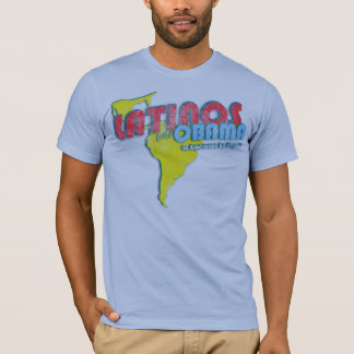 Latinos Por Obama 4-Distressed T-Shirt