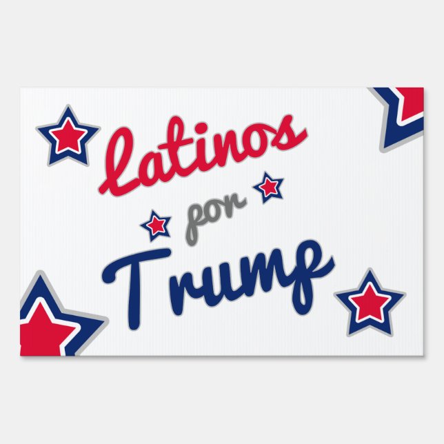 Latinos por Trump Spanish Yard Sign (Front)