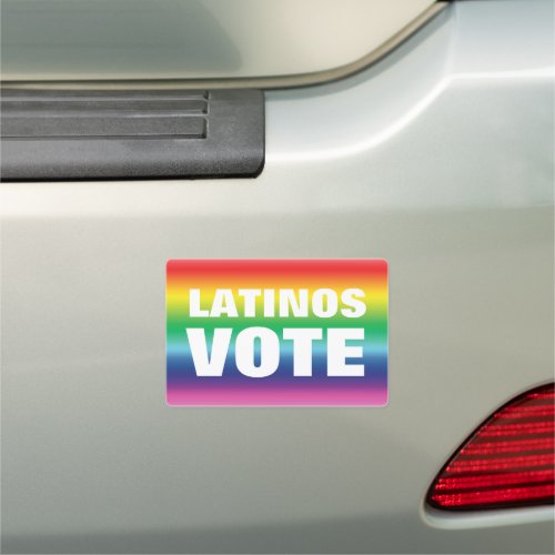 Latinos vote rainbow colors gay pride lgbt flag car magnet