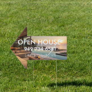 Latitude 33 Realty lux OPEN HOUSE arrow Sign