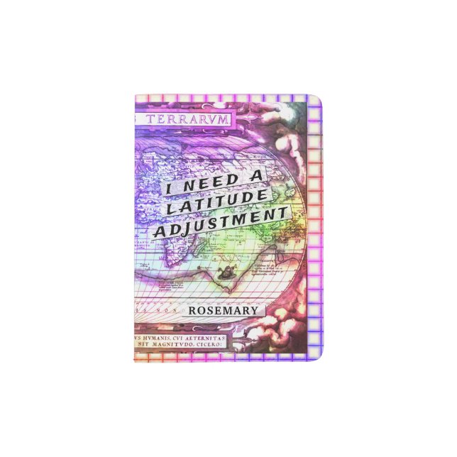 Latitude Adjustment Colorful Ancient Map Summer Passport Holder (Front)