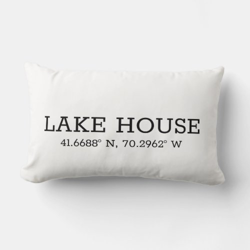 Latitude and longitude custom city coordinates lumbar pillow