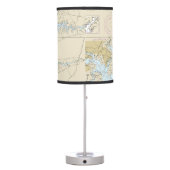 Latitude & Longitude Baltimore Maryland Chart Table Lamp (Back)