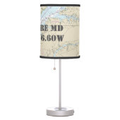Latitude & Longitude Baltimore Maryland Chart Table Lamp (Right)