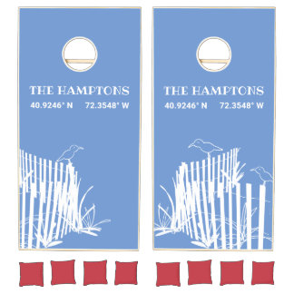 Latitude Longitude Beach The Hamptons Cornhole Set