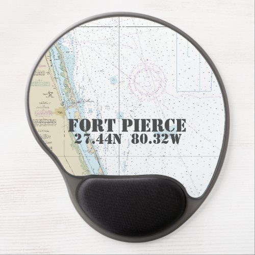 Latitude Longitude Fort Pierce FL Nautical Chart Gel Mouse Pad