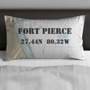 Latitude Longitude Fort Pierce FL Nautical Chart ⚓ Pillowcase