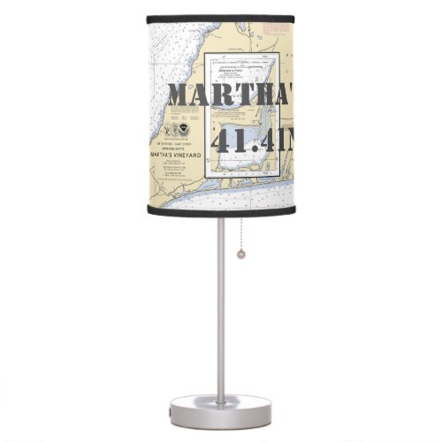 Latitude  Longitude Marthas Vineyard Chart Table Table Lamp