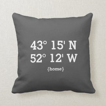 Latitude Longitude New Home Address Wedding Gift Throw Pillow by TossandThrow at Zazzle
