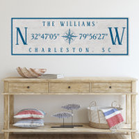 Latitude Longitude Personalized Family Name Wrap