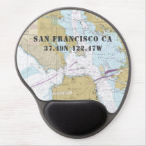 Latitude Longitude San Francisco CA Nautical Gel Mouse Pad