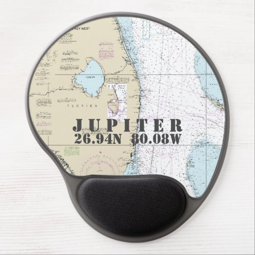 Latitude Longitude South Florida Nautical Chart Gel Mouse Pad