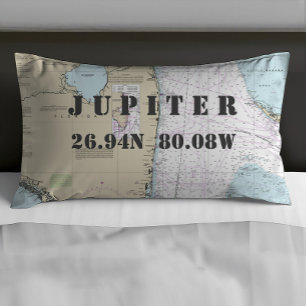 Latitude Longitude South Forida Nautical Chart Pillowcase