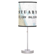 Latitude &amp; Longitude Southeast Florida Chart Table Lamp