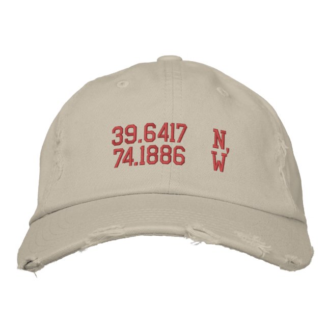 LATITUDES LONGITUDES LBI EMBROIDERED BASEBALL CAP (Front)