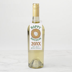 Latke Happy Hanukkah Chanukah Jewish Holiday Favor Bottle Hanger Tag