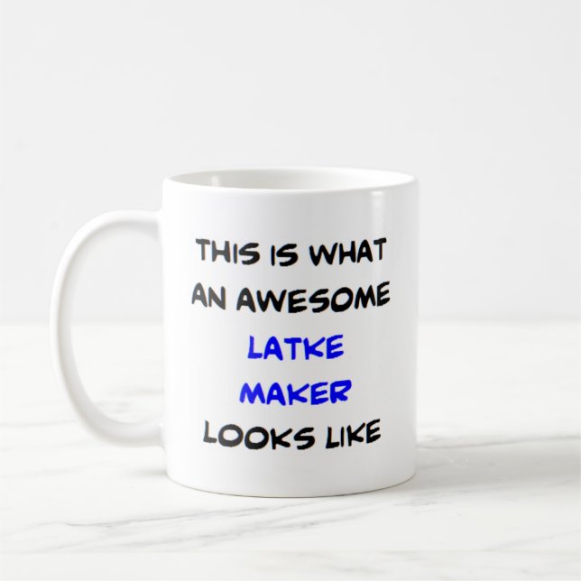 latke maker, awesome coffee mug (Left)
