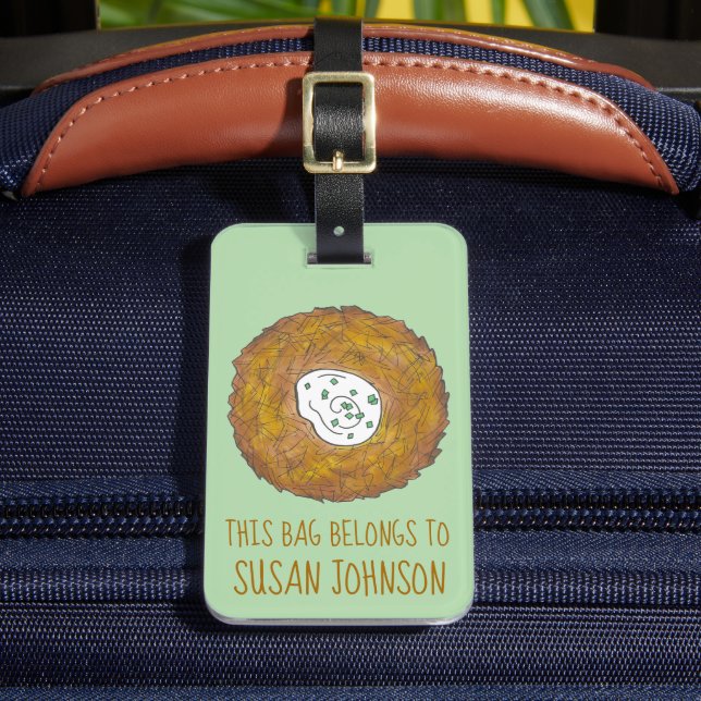 Latke Potato Pancakes Jewish Cuisine Foodie Luggage Tag (Front Insitu 2)