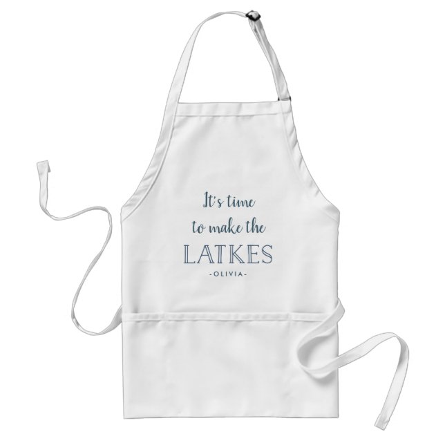 Latke Time | Funny Personalized Hanukkah Adult Apron (Front)