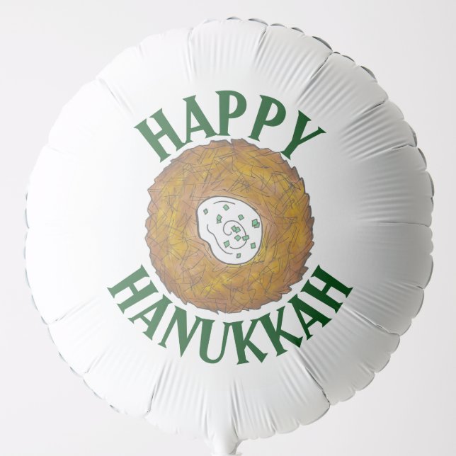 Latkes Happy Hanukkah Chanukah Jewish Holidays Balloon (Front)