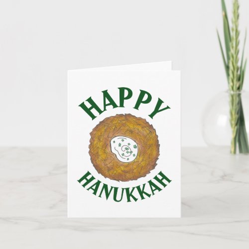 Latkes Happy Hanukkah Chanukah Jewish Holidays Card