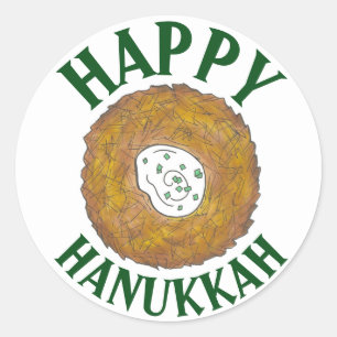 Latkes Happy Hanukkah Chanukah Jewish Holidays Classic Round Sticker