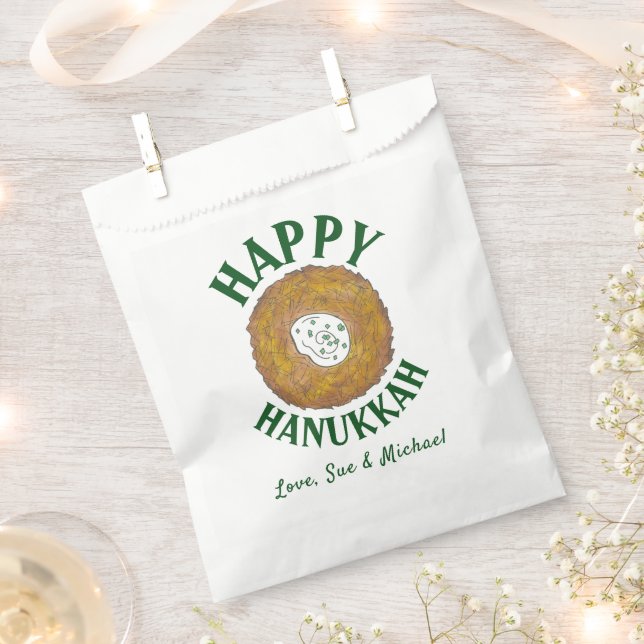 Latkes Happy Hanukkah Chanukah Jewish Holidays Favor Bag (Clipped)